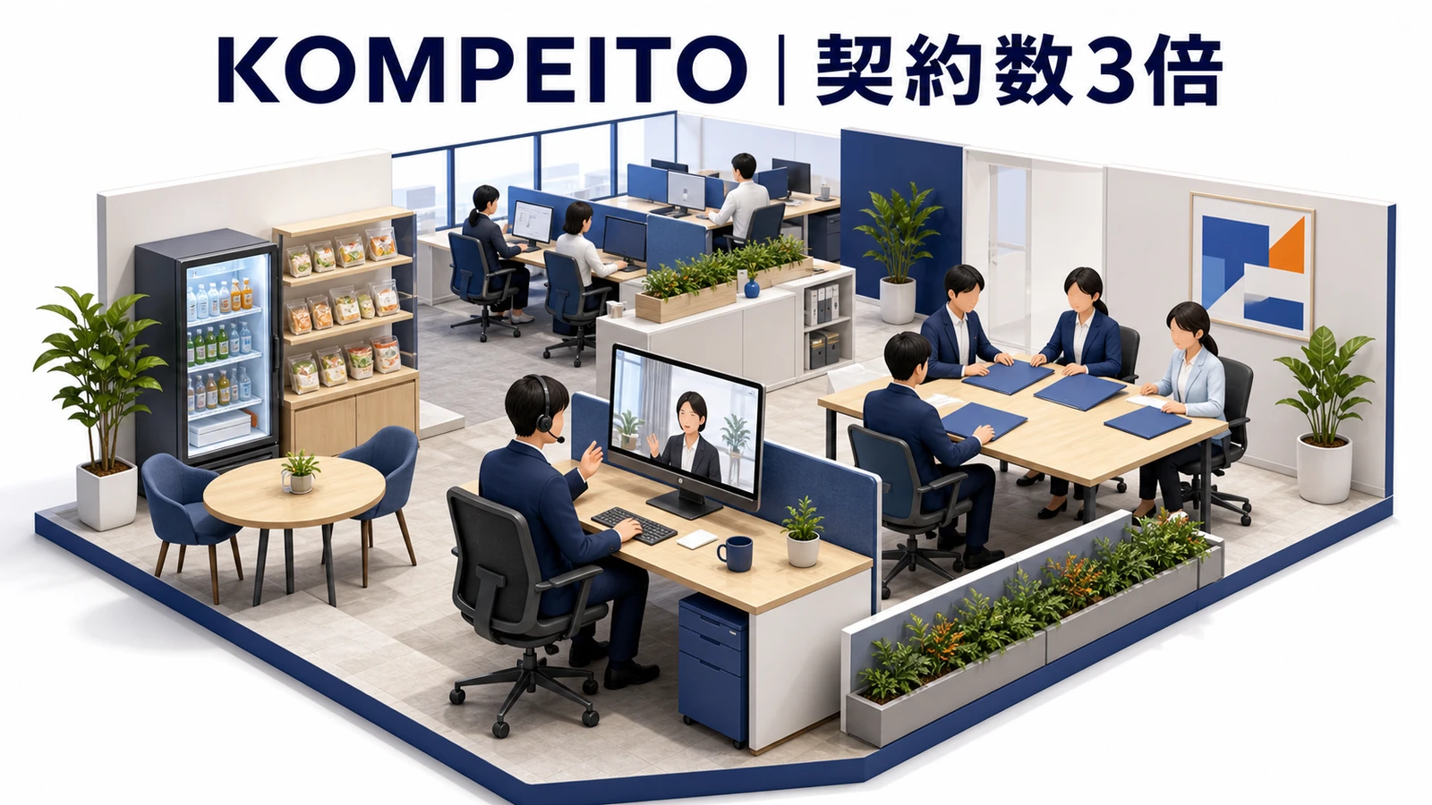 KOMPEITOが1日最大12商談・月間契約数3倍を実現したインサイドセールス事例