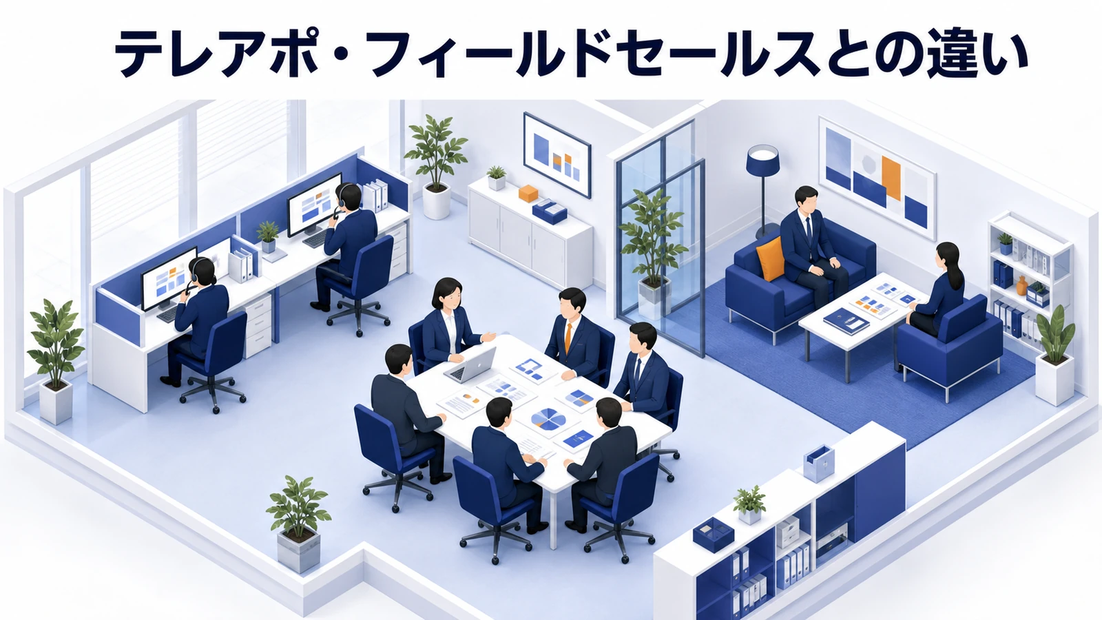 テレアポ・フィールドセールスとの違いを示すインサイドセールス設計