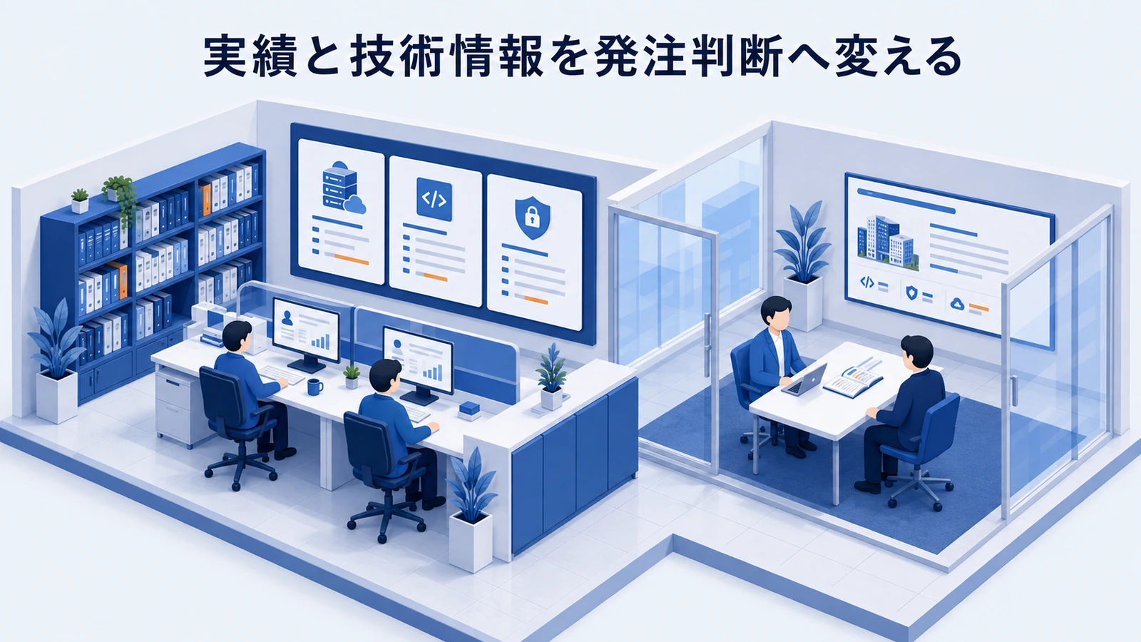 「実績と技術情報を発注判断へ変える」の要点を整理したImage 2.0図解