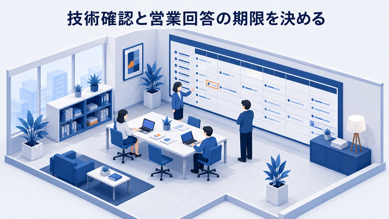 「技術確認と営業回答の期限を決める」の要点を整理したImage 2.0図解