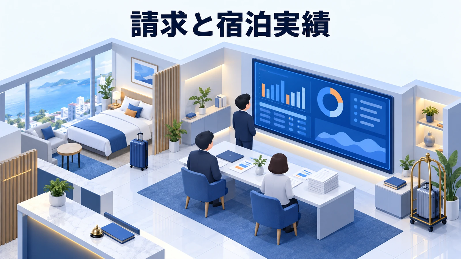 月次の請求と予約実績を照合するの図解