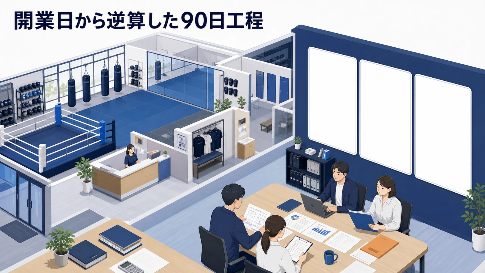 開業日から逆算した90日工程