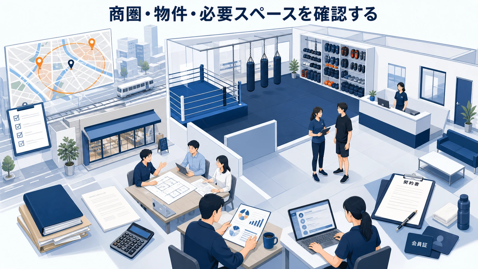 商圏・物件・必要スペースを確認する