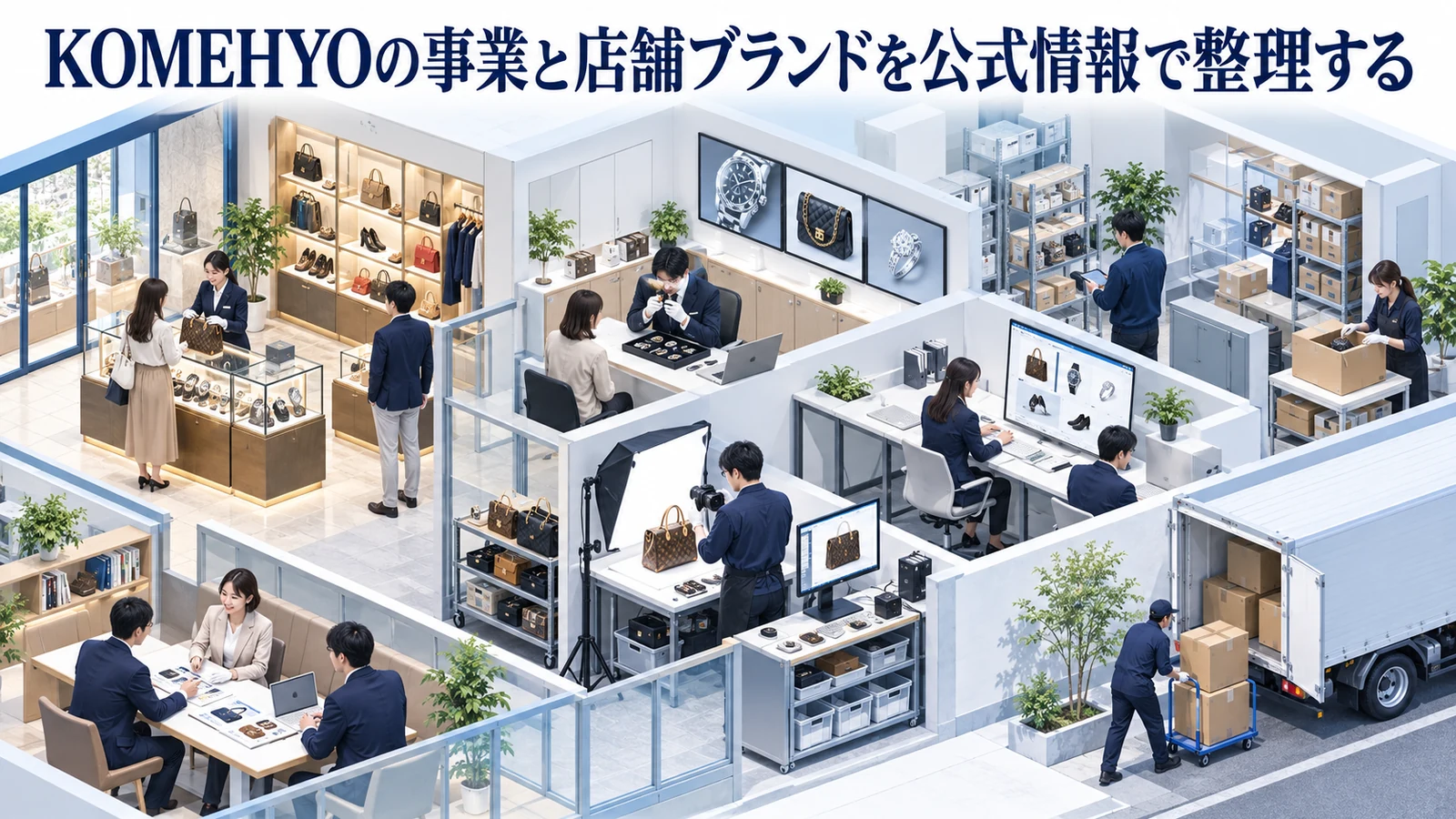 KOMEHYOの事業と店舗ブランドを公式情報で整理するを整理したImage 2.0図解