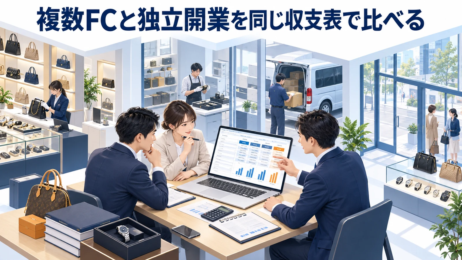 複数FCと独立開業を同じ収支表で比べるを整理したImage 2.0図解