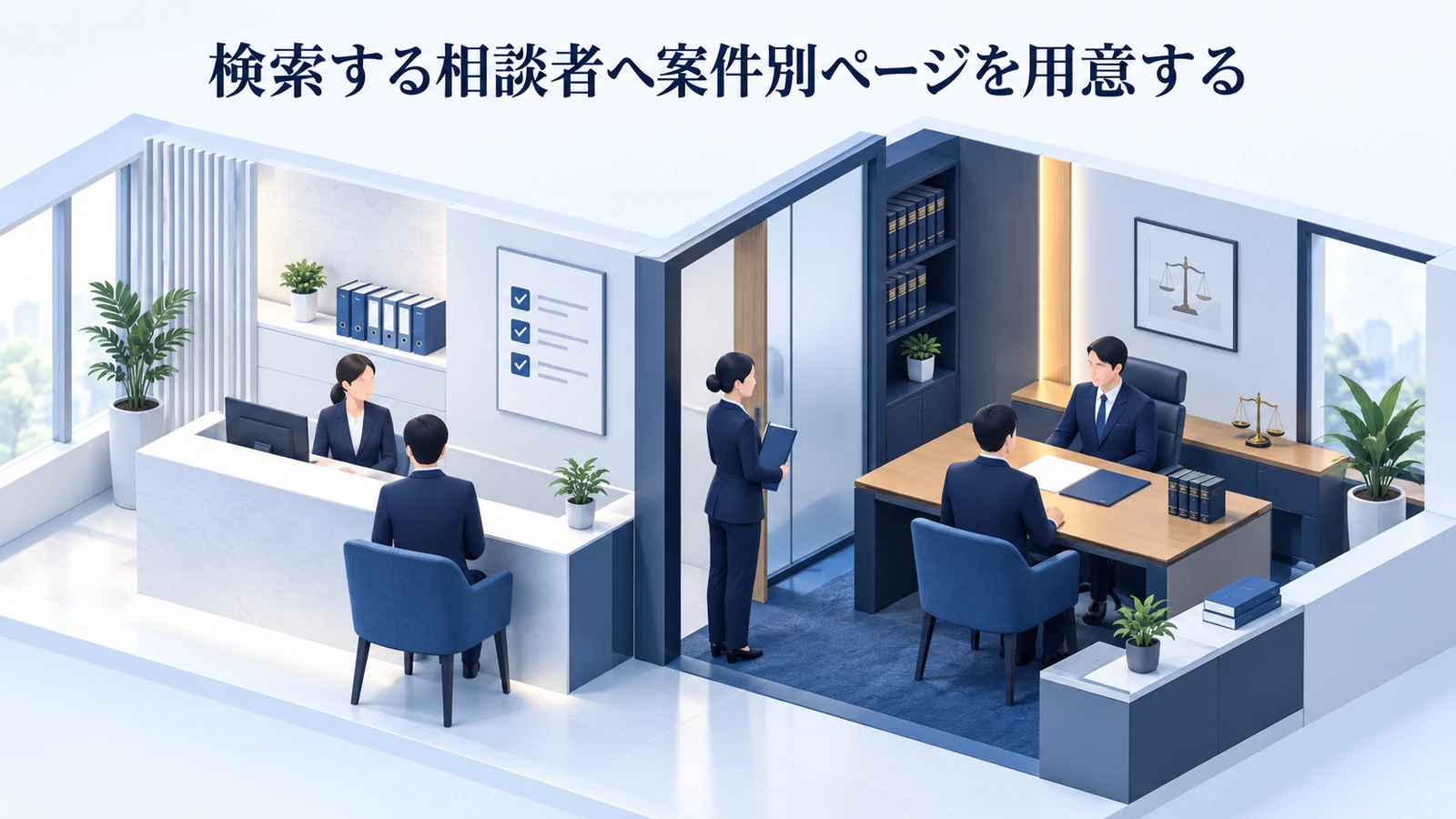「検索する相談者へ案件別ページを用意する」を整理したImage 2.0図解