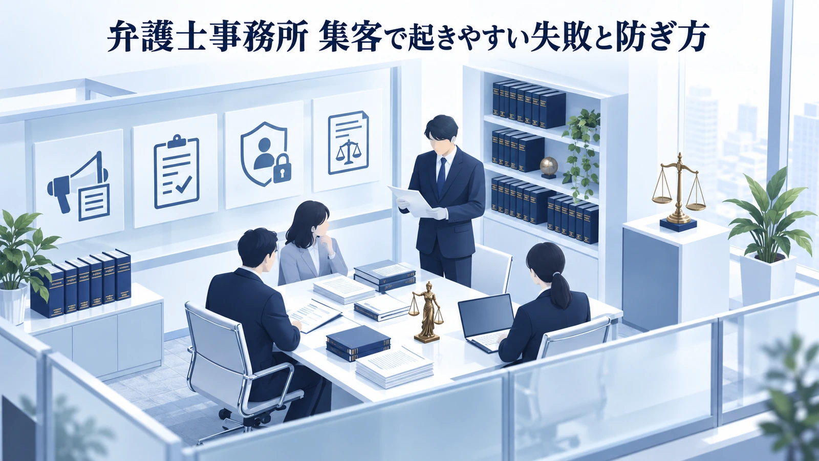 「弁護士事務所 集客で起きやすい失敗と防ぎ方」を整理したImage 2.0図解