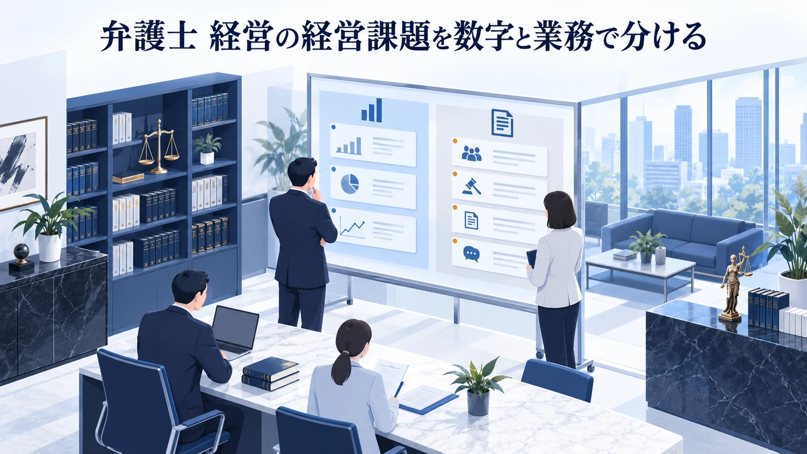 「弁護士 経営の経営課題を数字と業務で分ける」を整理したImage 2.0図解