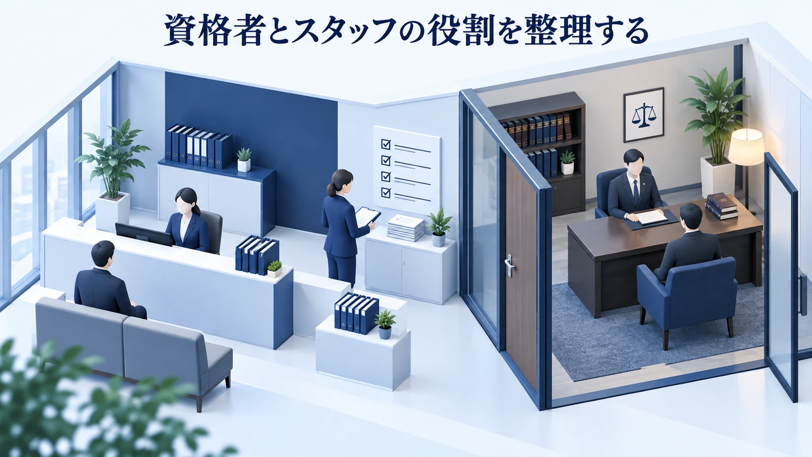 「資格者とスタッフの役割を整理する」を整理したImage 2.0図解