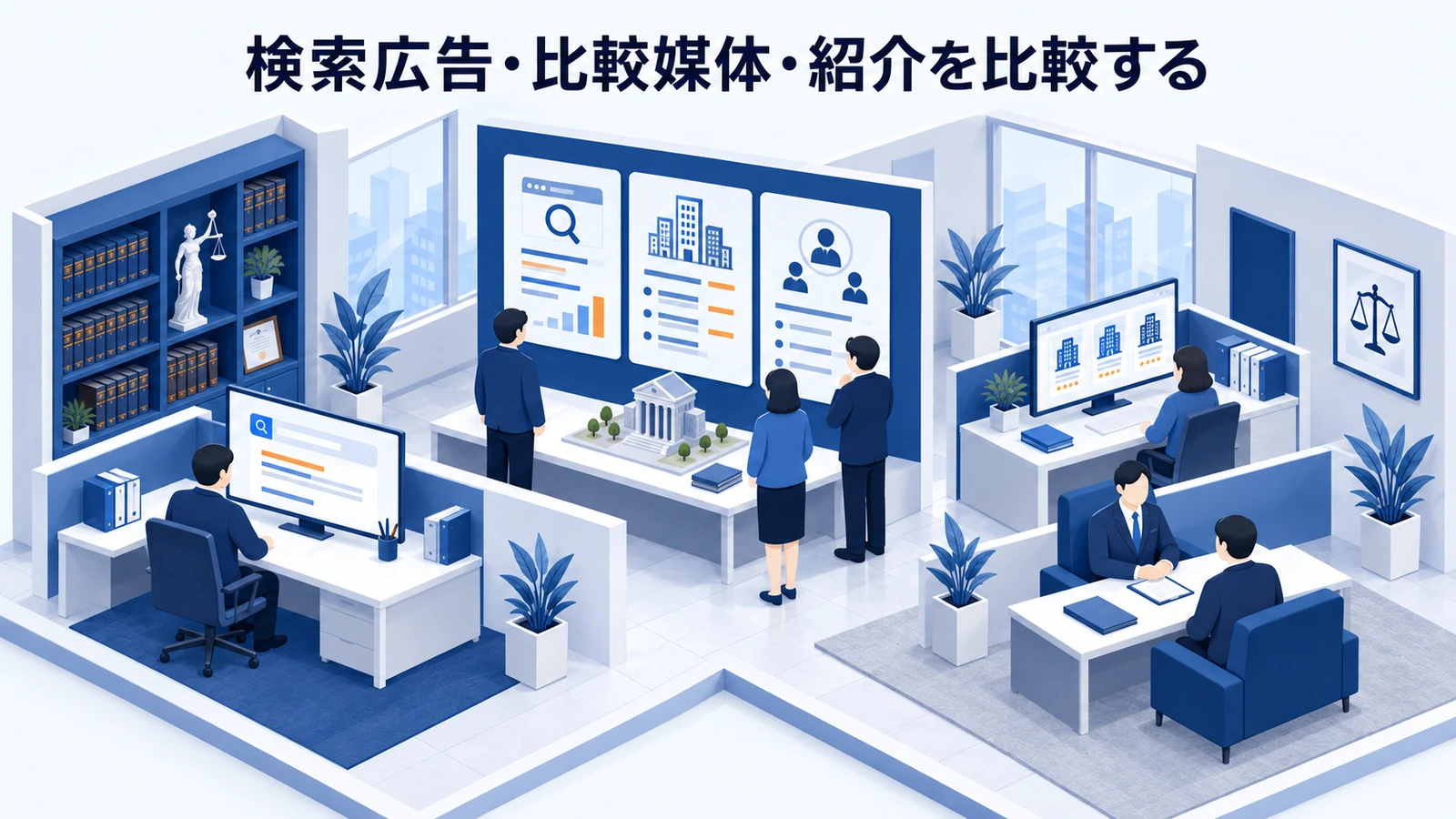 「検索広告・比較媒体・紹介を比較する」を整理したImage 2.0図解
