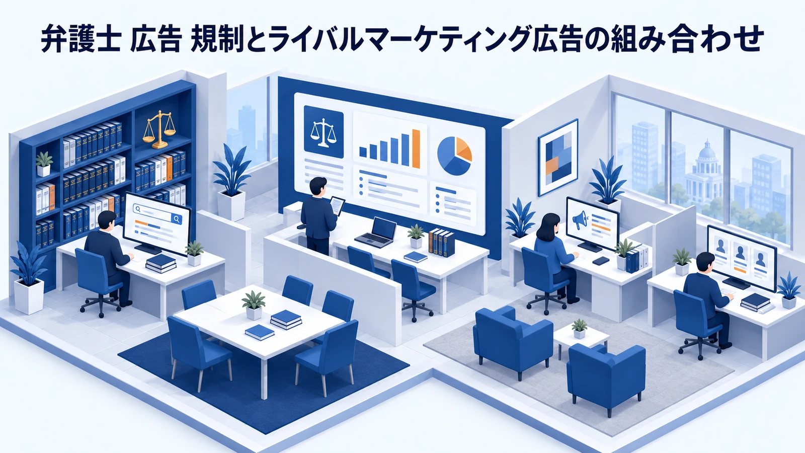 「弁護士 広告 規制とライバルマーケティング広告の組み合わせ」を整理したImage 2.0図解