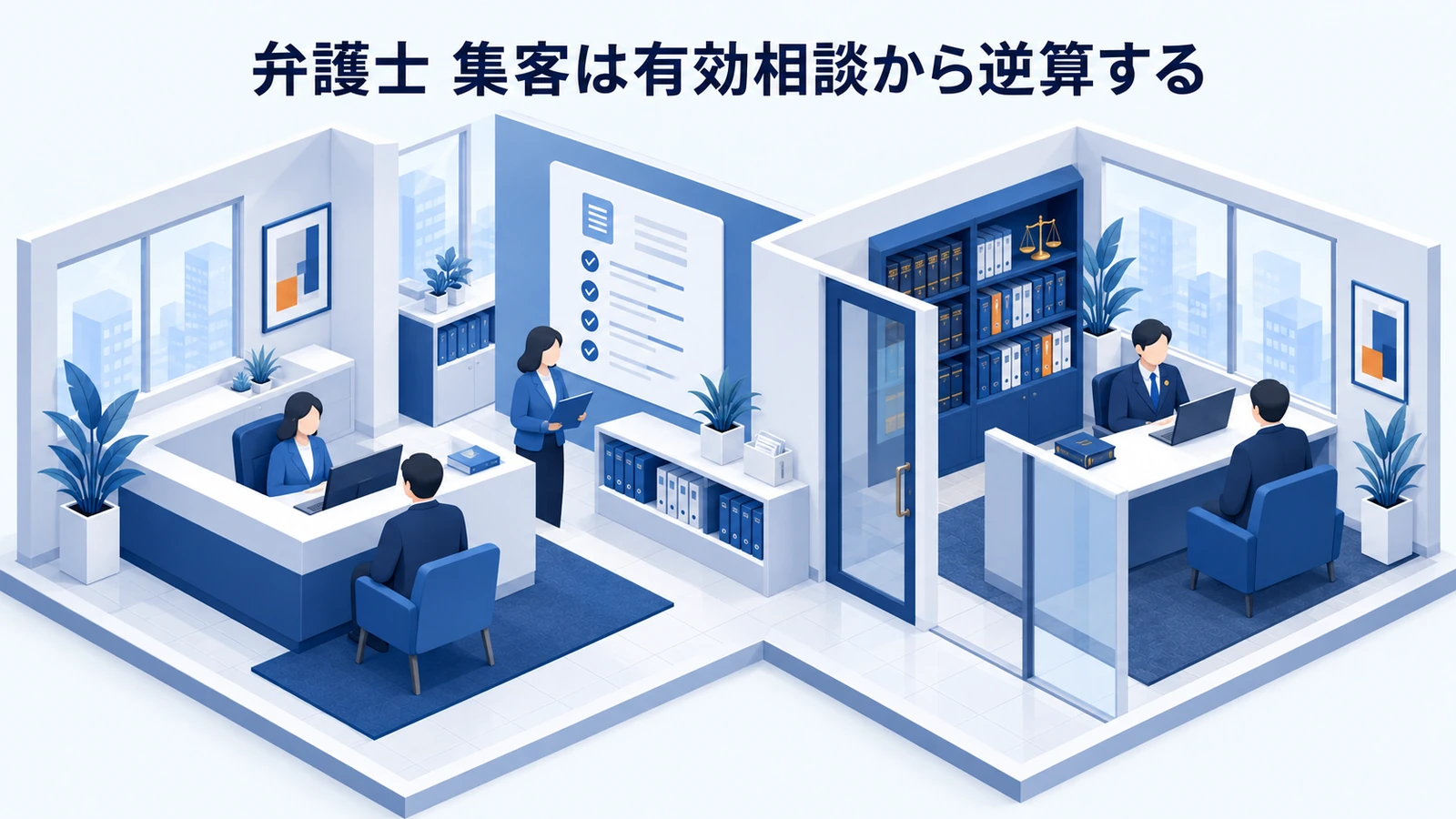 「弁護士 集客は有効相談から逆算する」を整理したImage 2.0図解