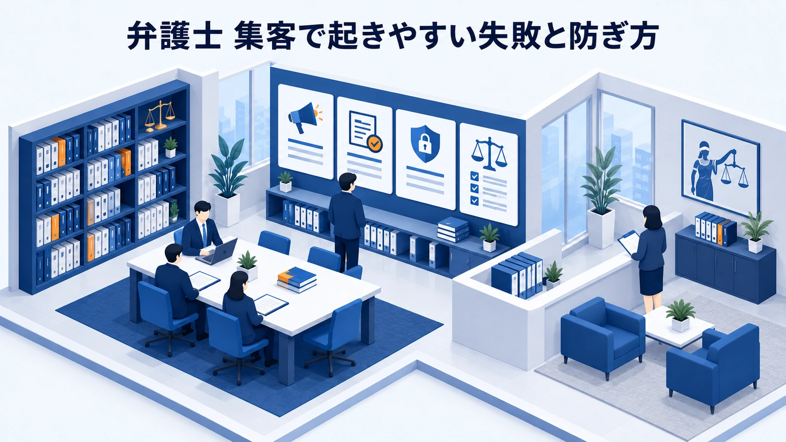 「弁護士 集客で起きやすい失敗と防ぎ方」を整理したImage 2.0図解