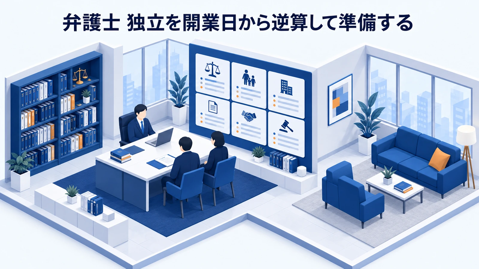 「弁護士 独立を開業日から逆算して準備する」を整理したImage 2.0図解