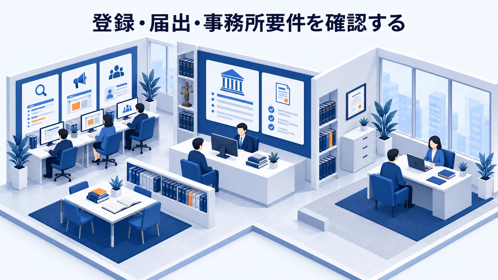 「登録・届出・事務所要件を確認する」を整理したImage 2.0図解