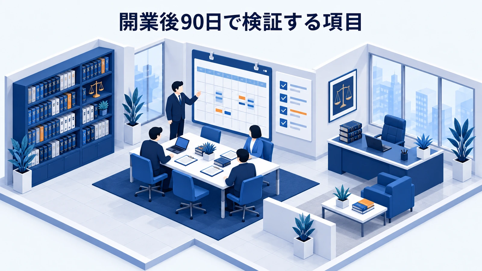 「開業後90日で検証する項目」を整理したImage 2.0図解