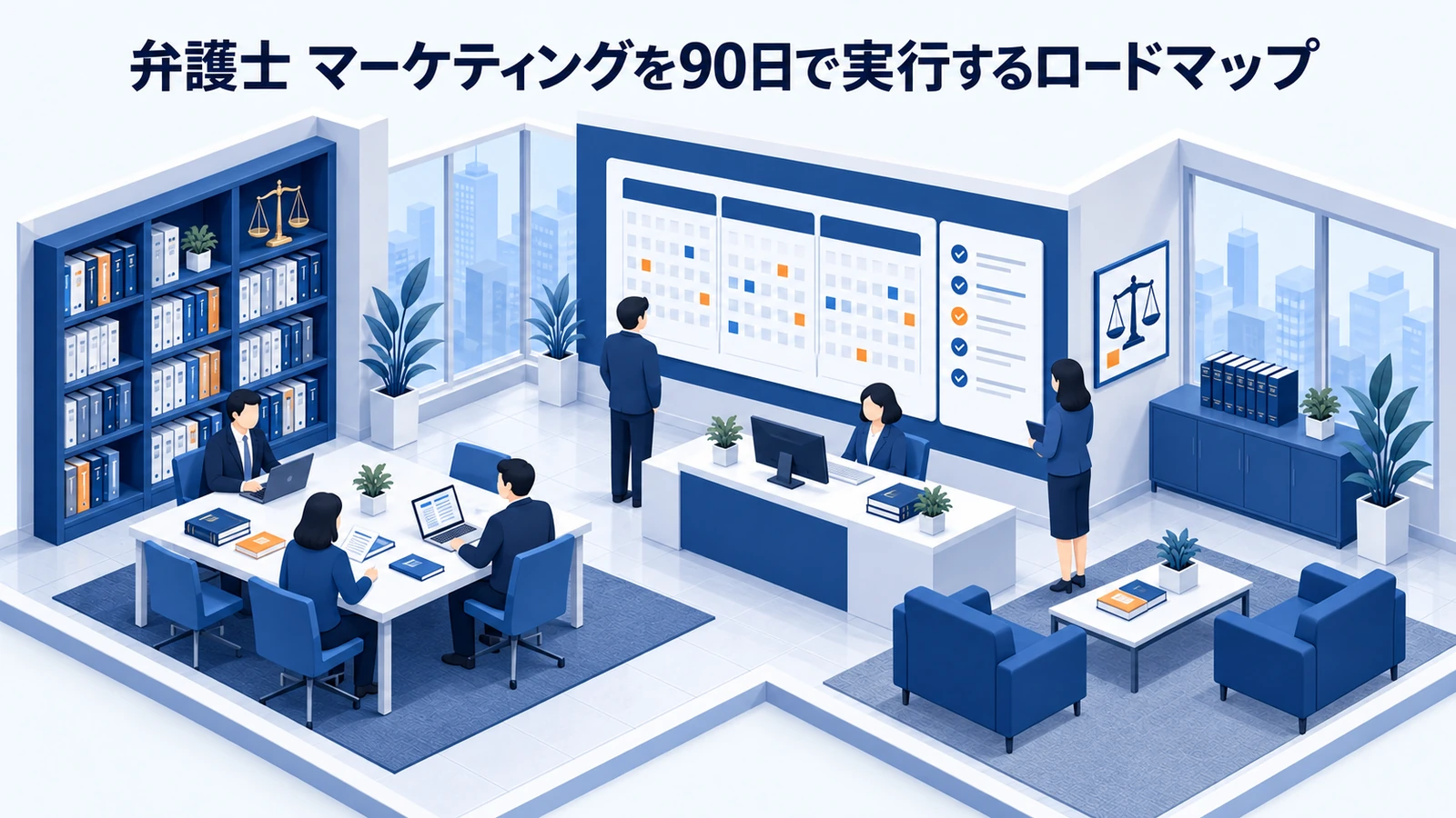 「弁護士 マーケティングを90日で実行するロードマップ」を整理したImage 2.0図解