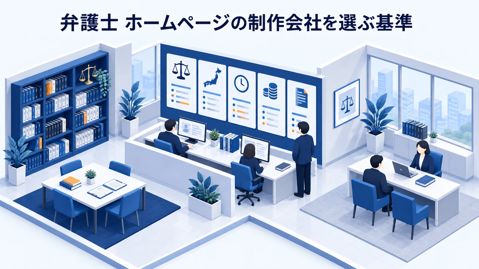 「弁護士 ホームページの制作会社を選ぶ基準」を整理したImage 2.0図解