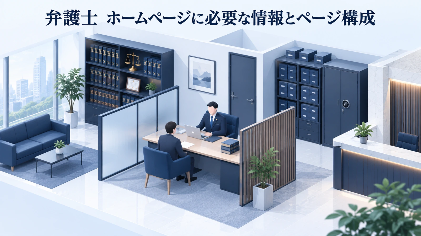 「弁護士 ホームページに必要な情報とページ構成」を整理したImage 2.0図解