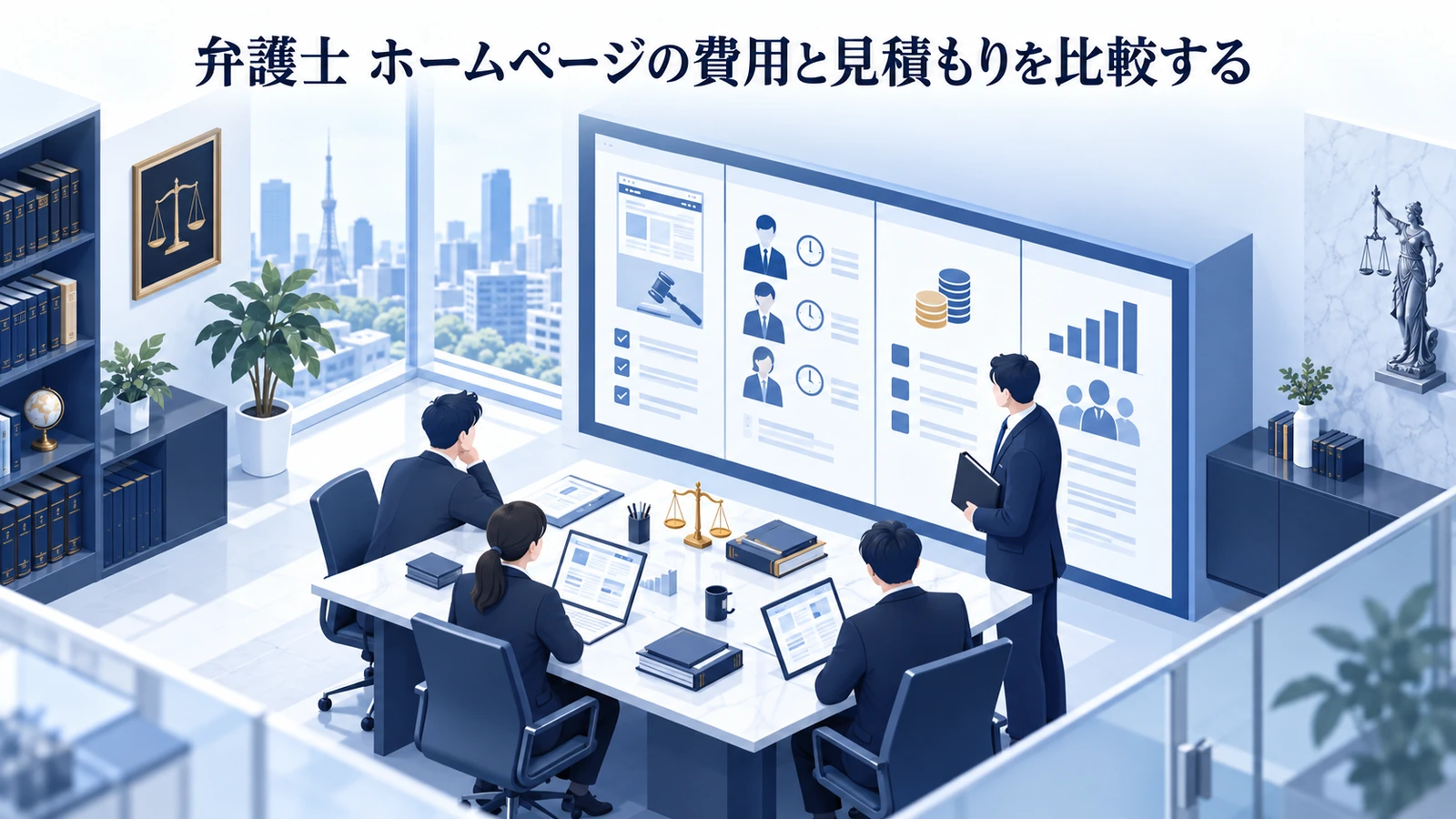 「弁護士 ホームページの費用と見積もりを比較する」を整理したImage 2.0図解