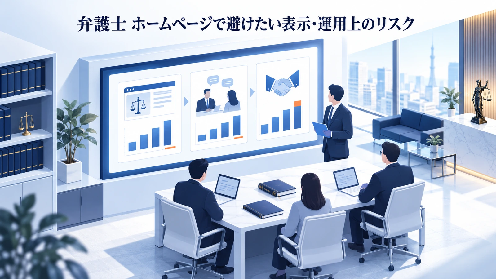 「弁護士 ホームページで避けたい表示・運用上のリスク」を整理したImage 2.0図解