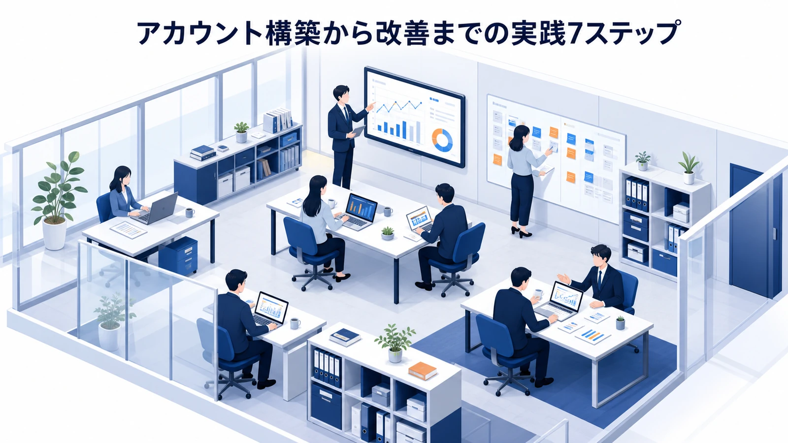 アカウント構築から改善までの実践7ステップを示すリスティング広告運用