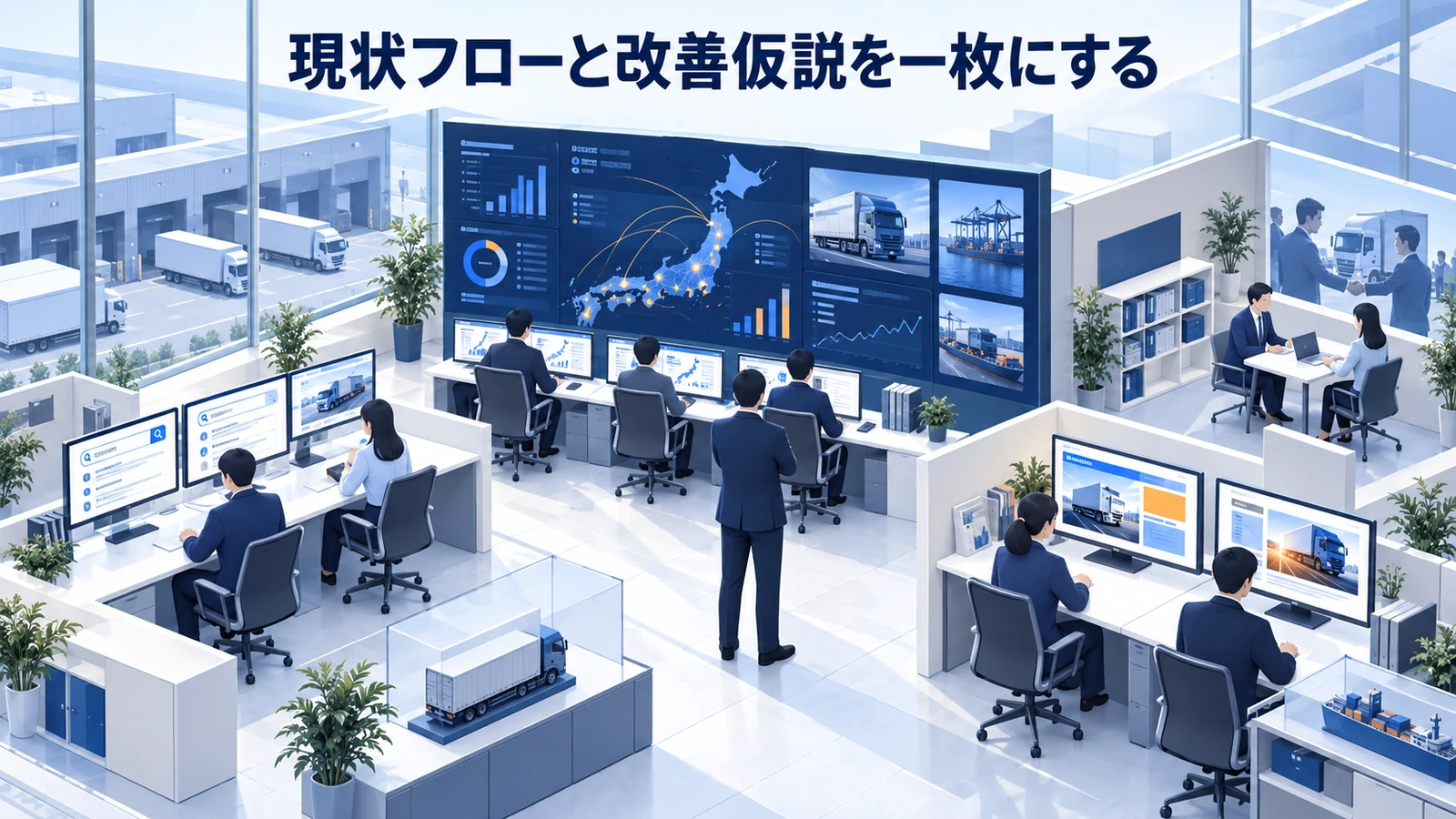 「現状フローと改善仮説を一枚にする」の要点を整理したImage 2.0図解