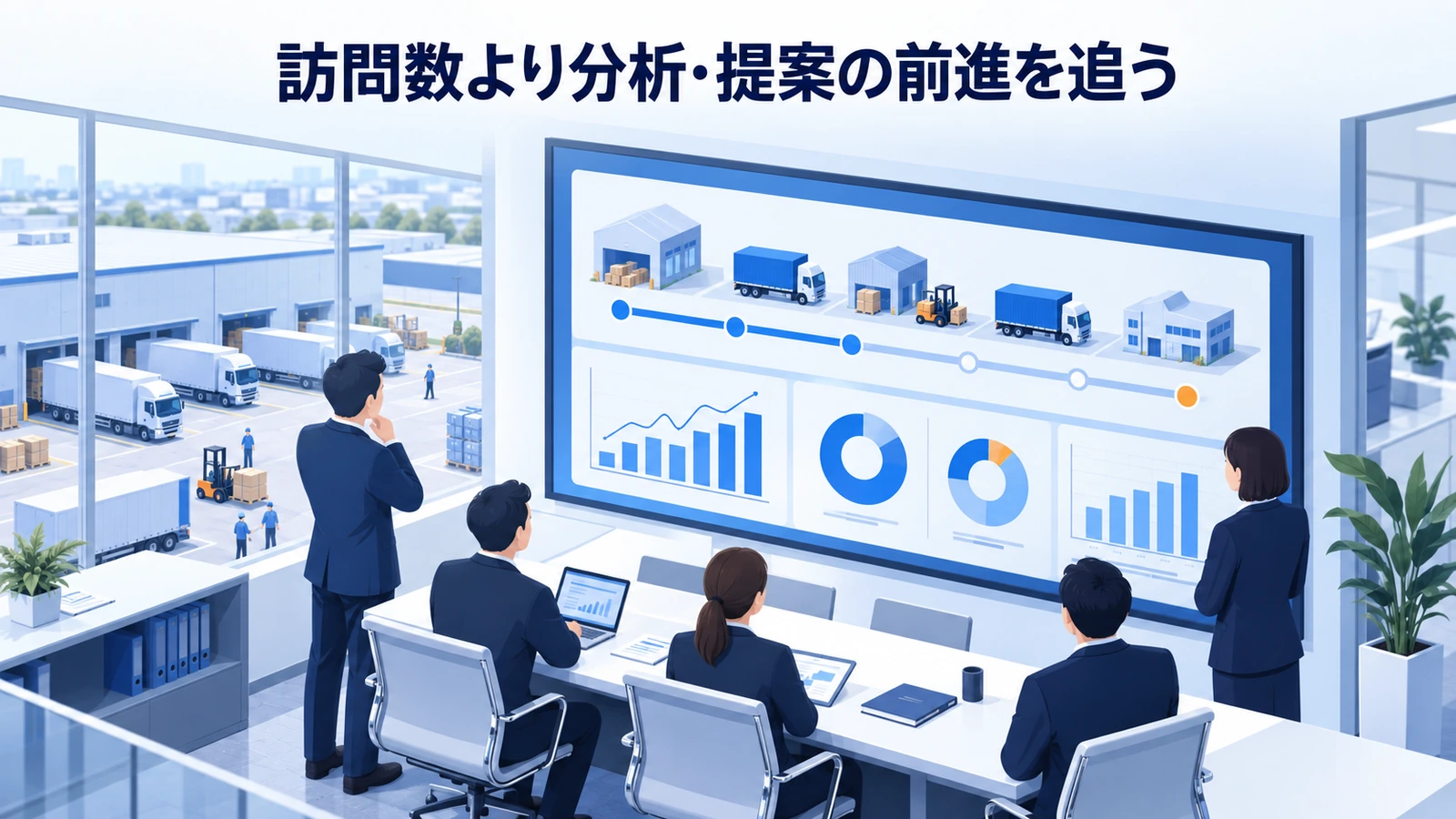 「訪問数より分析・提案の前進を追う」の要点を整理したImage 2.0図解