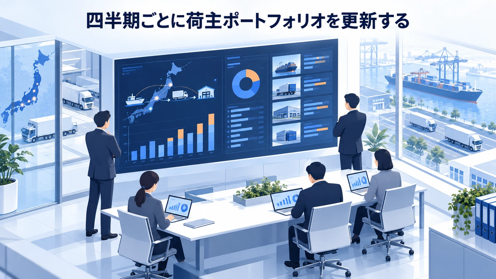 「四半期ごとに荷主ポートフォリオを更新する」の要点を整理したImage 2.0図解