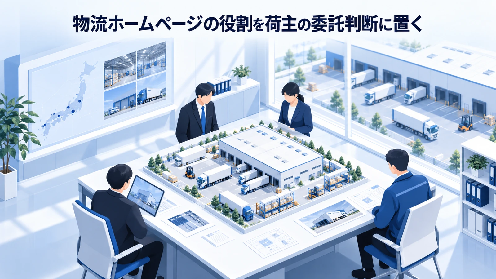 「物流ホームページの役割を荷主の委託判断に置く」の要点を整理したImage 2.0図解