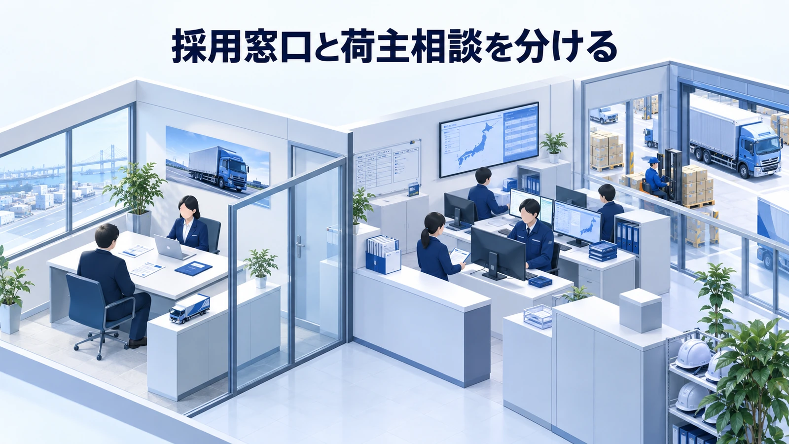 「採用窓口と荷主相談を分ける」の要点を整理したImage 2.0図解