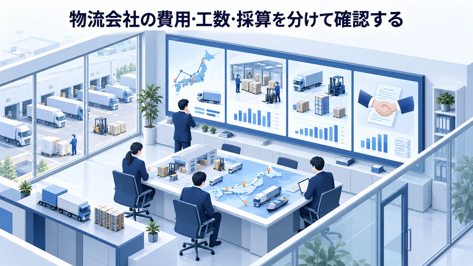 「物流会社の費用・工数・採算を分けて確認する」の要点を整理したImage 2.0図解