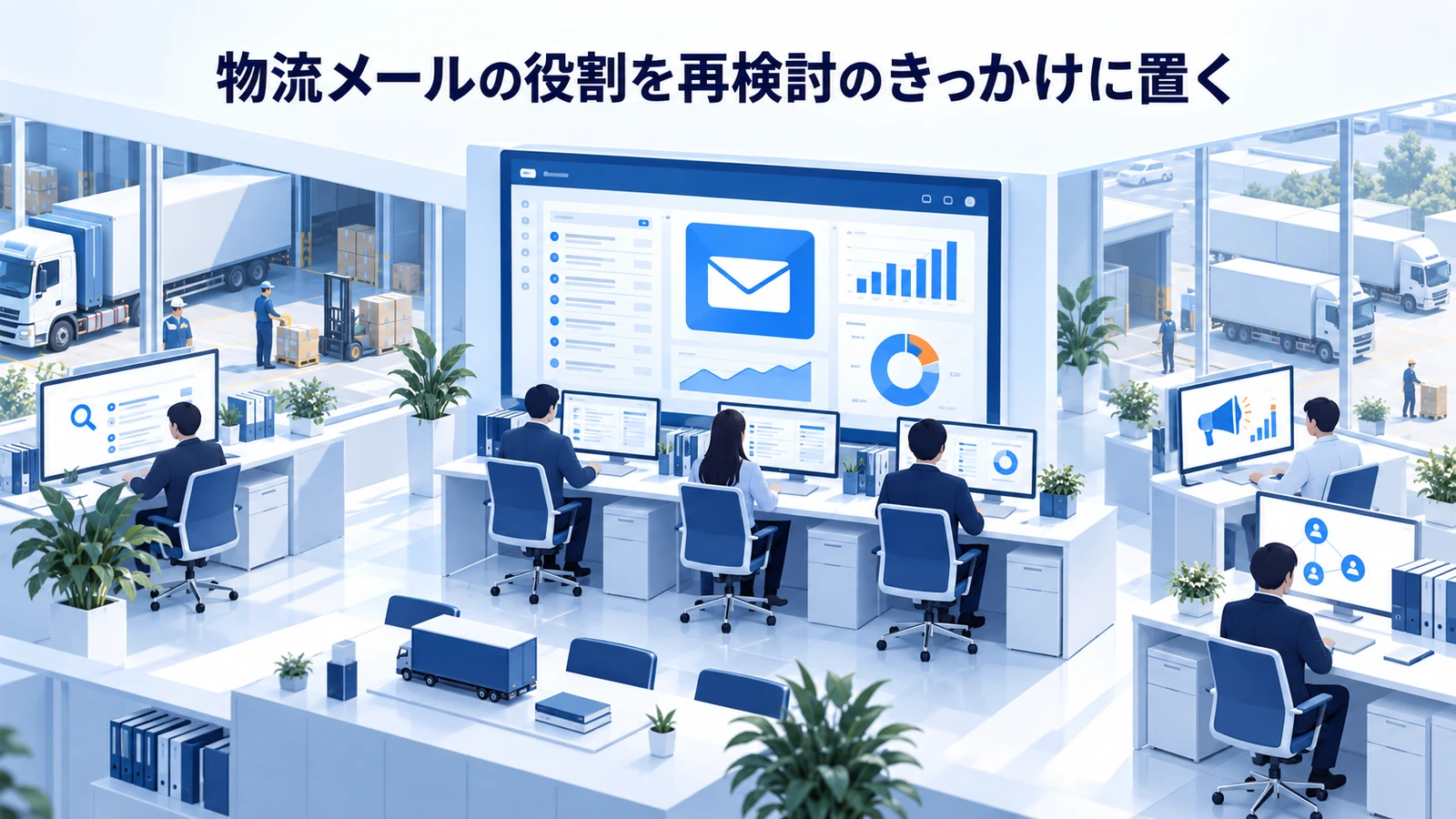「物流メールの役割を再検討のきっかけに置く」の要点を整理したImage 2.0図解