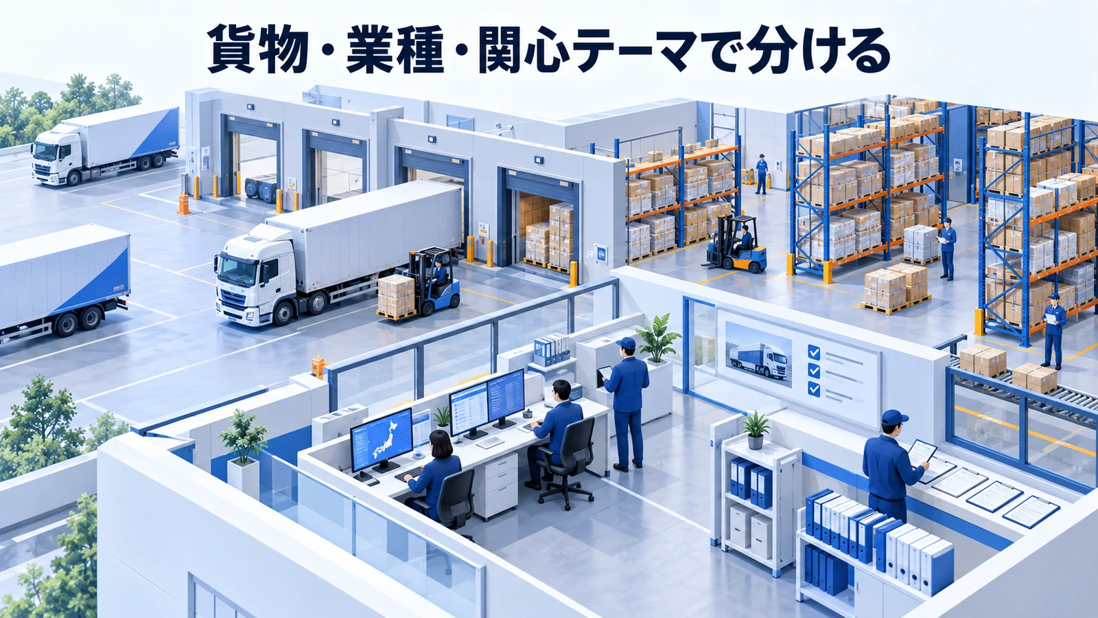 「貨物・業種・関心テーマで分ける」の要点を整理したImage 2.0図解