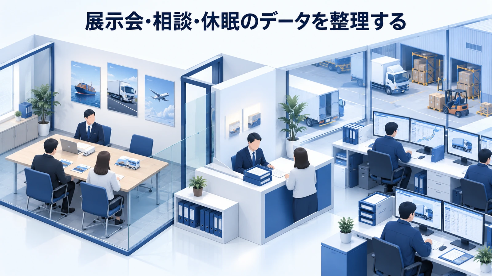 「展示会・相談・休眠のデータを整理する」の要点を整理したImage 2.0図解