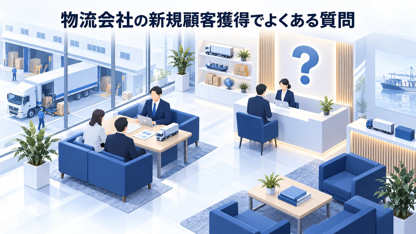 「物流会社の新規顧客獲得でよくある質問」の要点を整理したImage 2.0図解