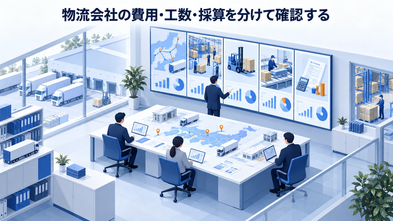 「物流会社の費用・工数・採算を分けて確認する」の要点を整理したImage 2.0図解