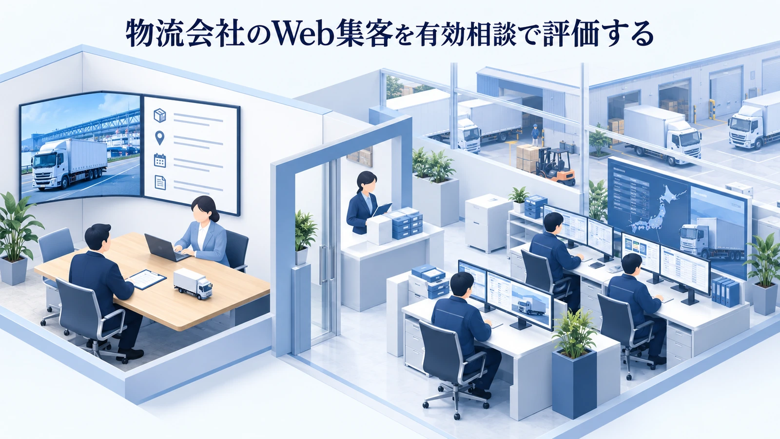 「物流会社のWeb集客を有効相談で評価する」の要点を整理したImage 2.0図解