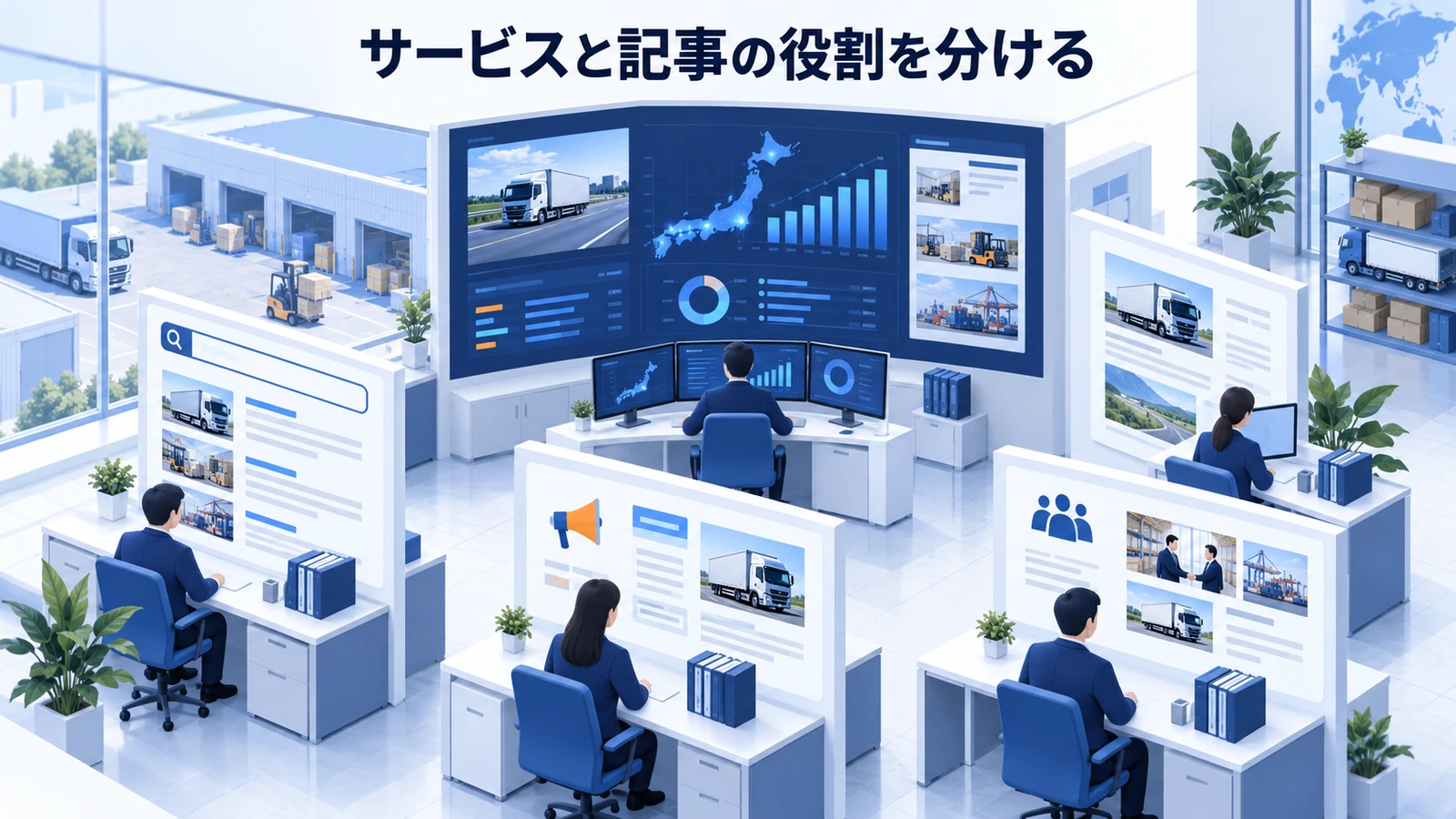 「サービスと記事の役割を分ける」の要点を整理したImage 2.0図解