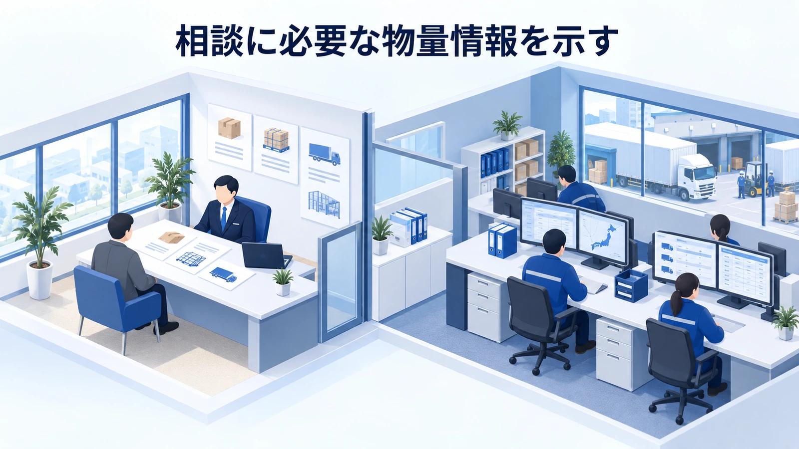 「相談に必要な物量情報を示す」の要点を整理したImage 2.0図解