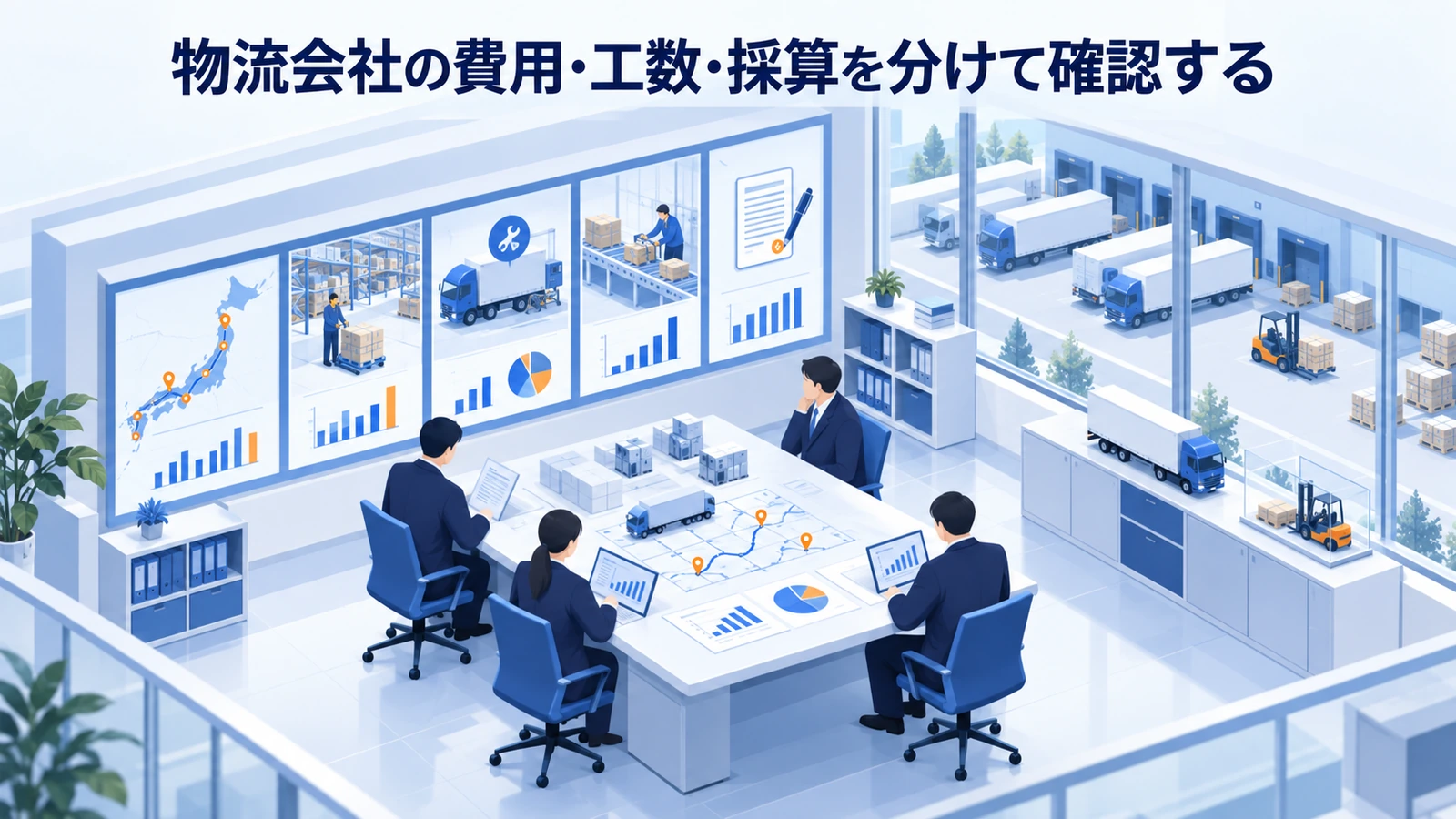 「物流会社の費用・工数・採算を分けて確認する」の要点を整理したImage 2.0図解