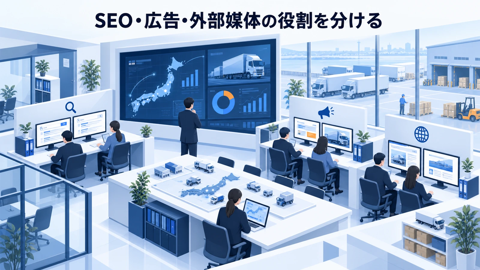 「SEO・広告・外部媒体の役割を分ける」の要点を整理したImage 2.0図解
