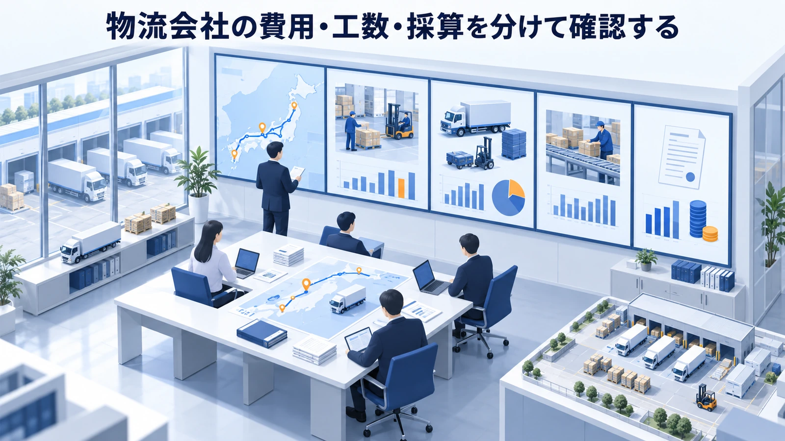 「物流会社の費用・工数・採算を分けて確認する」の要点を整理したImage 2.0図解