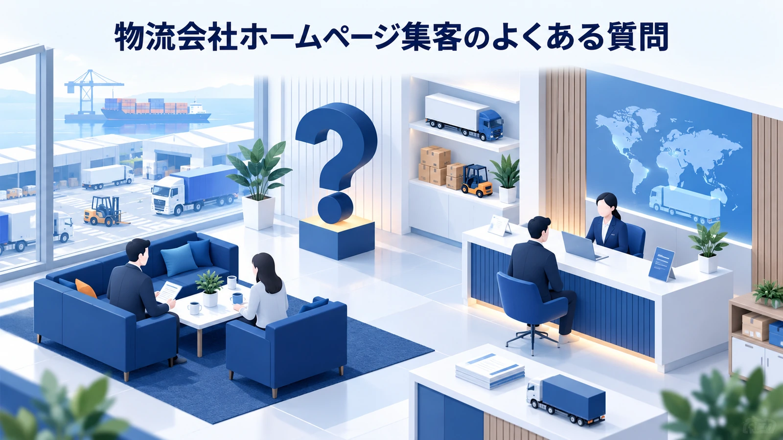 「物流会社ホームページ集客のよくある質問」の要点を整理したImage 2.0図解