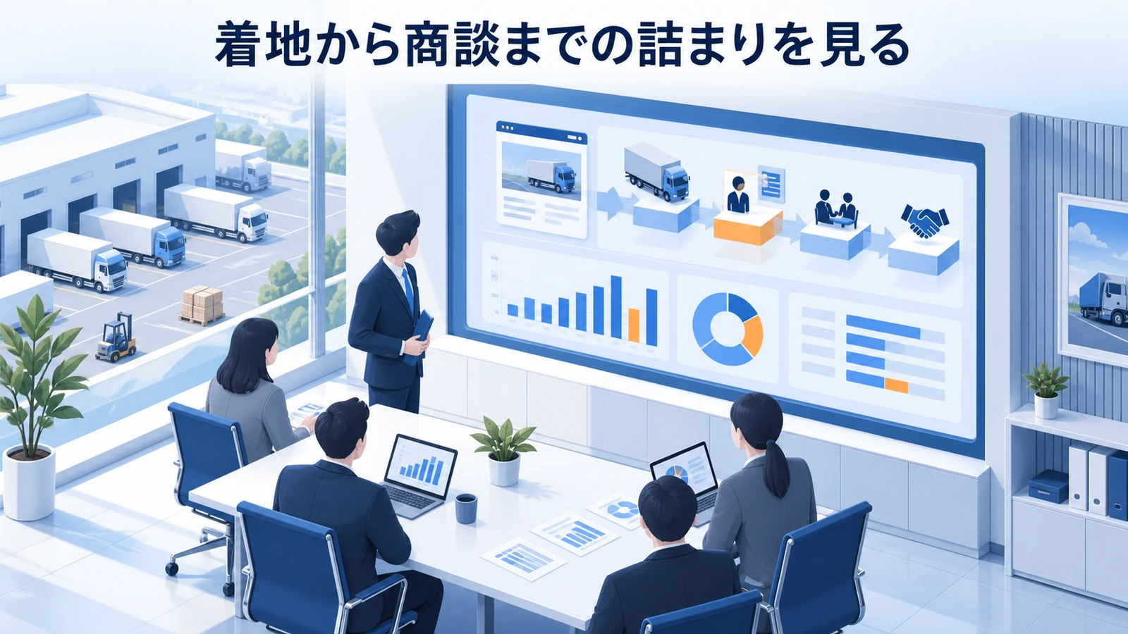 「着地から商談までの詰まりを見る」の要点を整理したImage 2.0図解