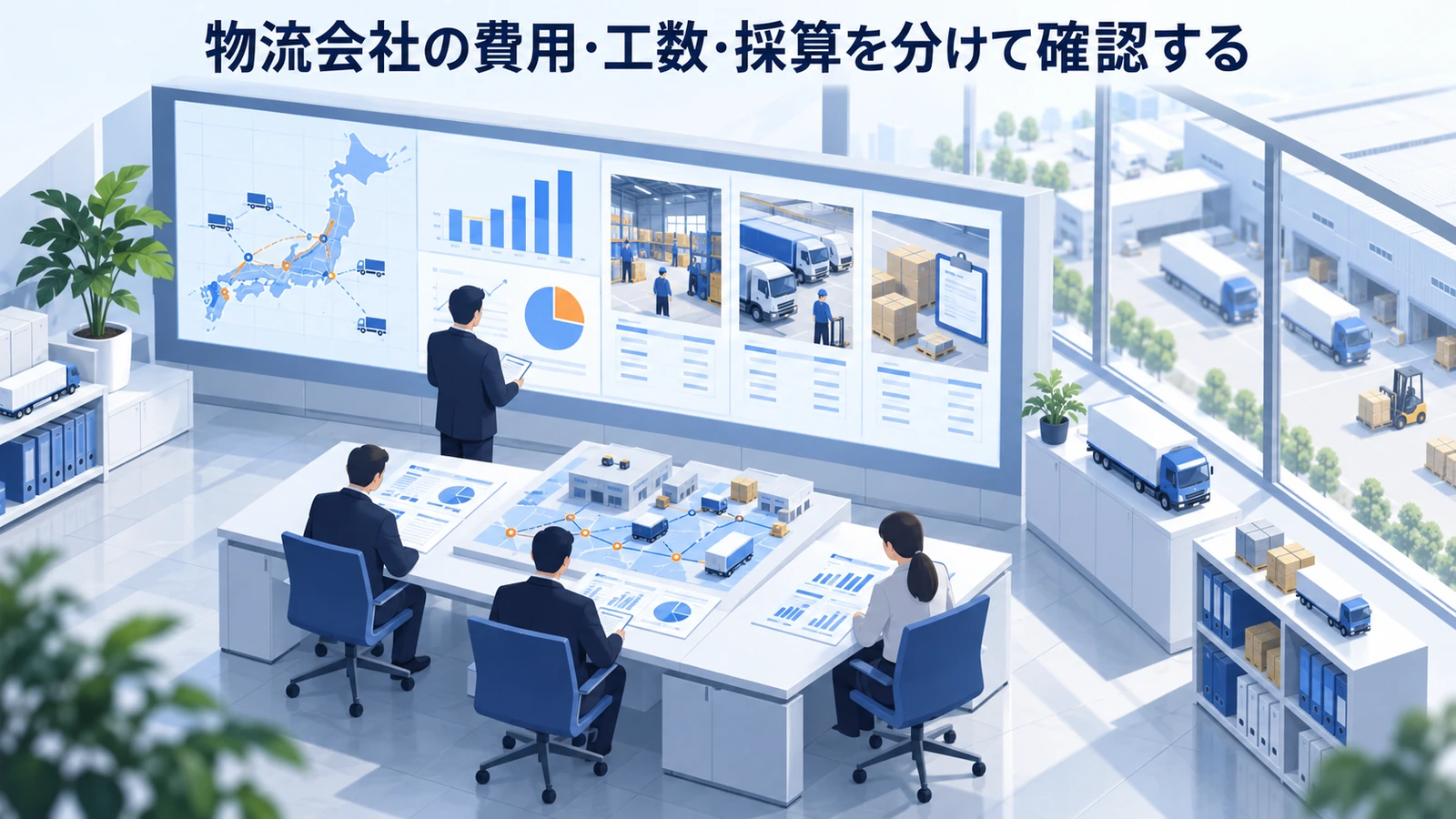 「物流会社の費用・工数・採算を分けて確認する」の要点を整理したImage 2.0図解