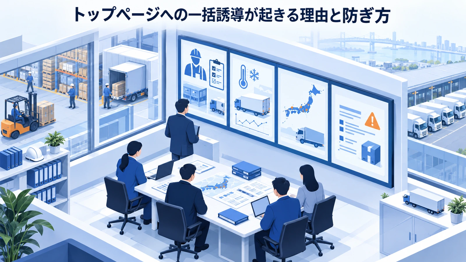 「トップページへの一括誘導が起きる理由と防ぎ方」の要点を整理したImage 2.0図解