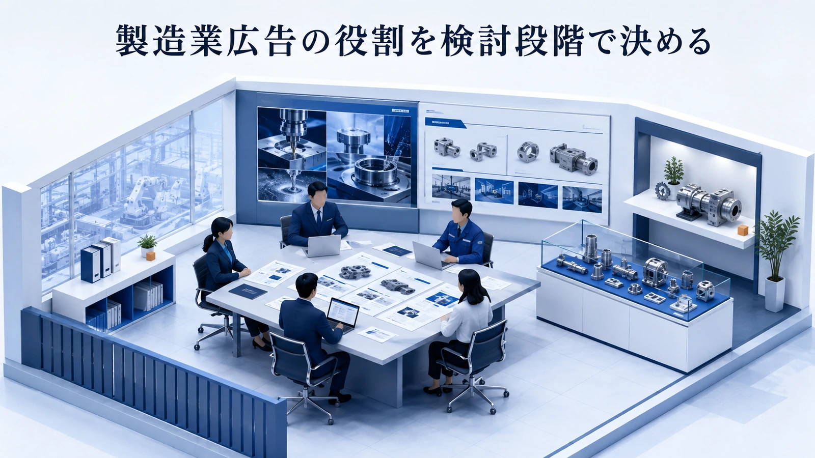 「製造業広告の役割を検討段階で決める」の要点を整理したImage 2.0図解