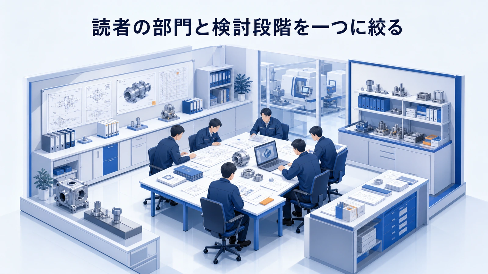 「読者の部門と検討段階を一つに絞る」の要点を整理したImage 2.0図解