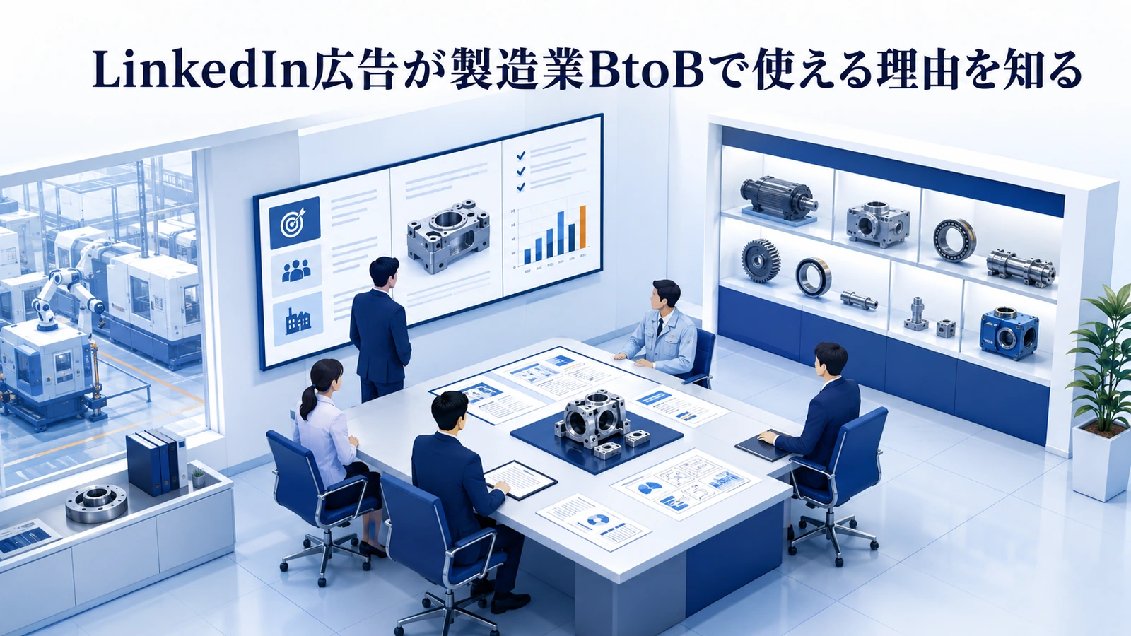 「LinkedIn広告が製造業BtoBで使える理由を知る」の要点を整理したImage 2.0図解